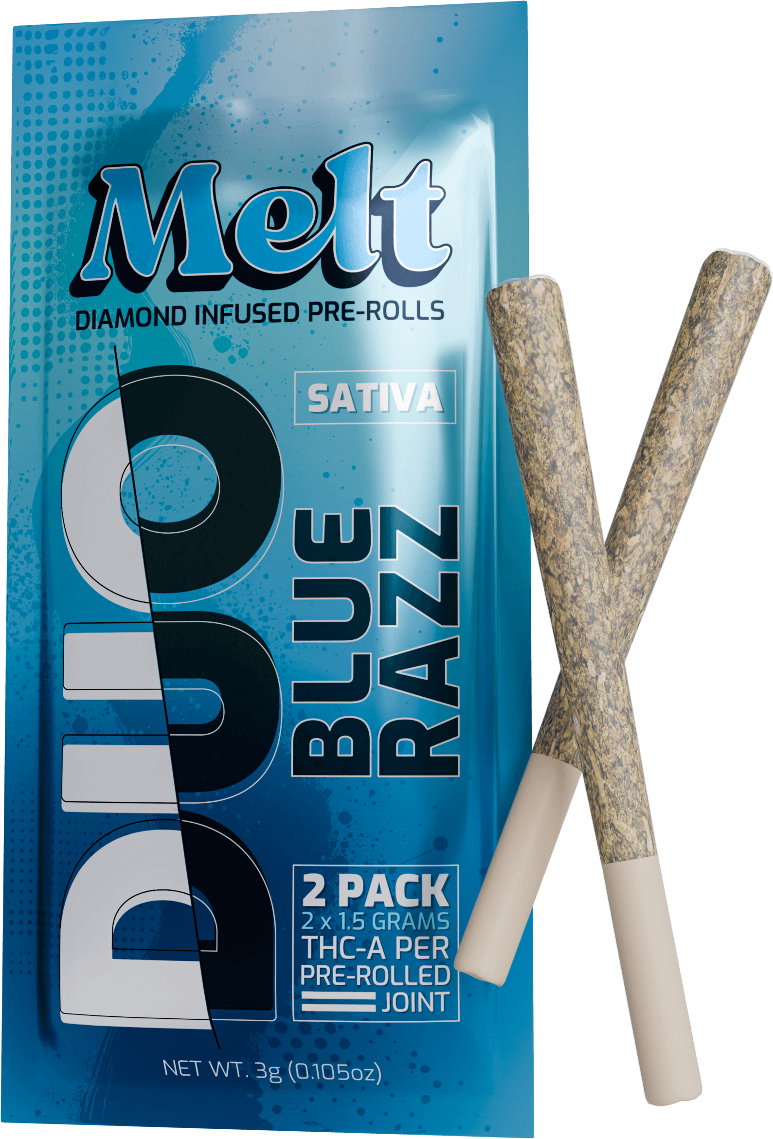 Melt Duo Prerolls Blue Razz – Premium THCA two-pack prerolls