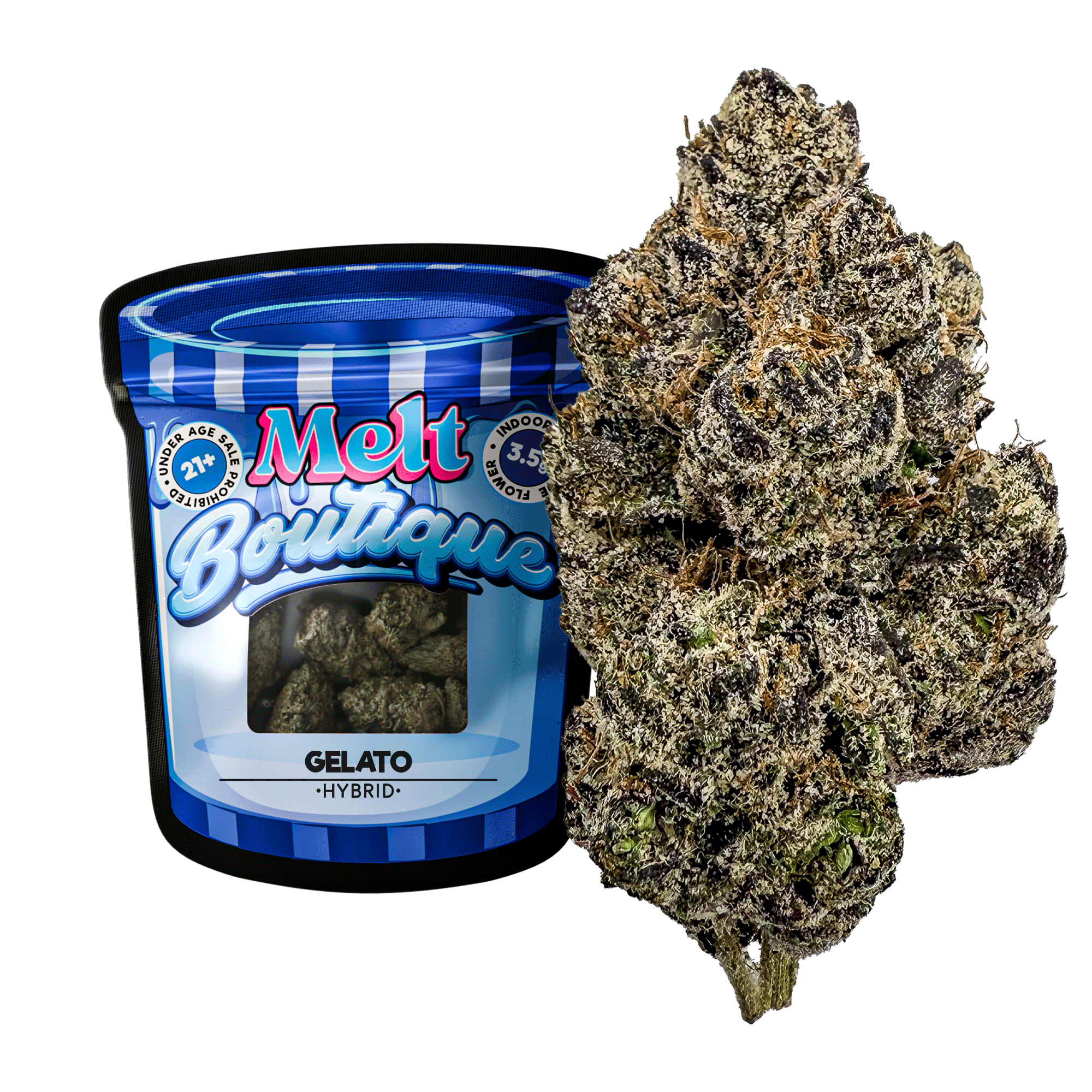 Gelato THCA Flower – Hybrid Cannabi  | 3.5g Boutique Craft Flower by Melt - Melt