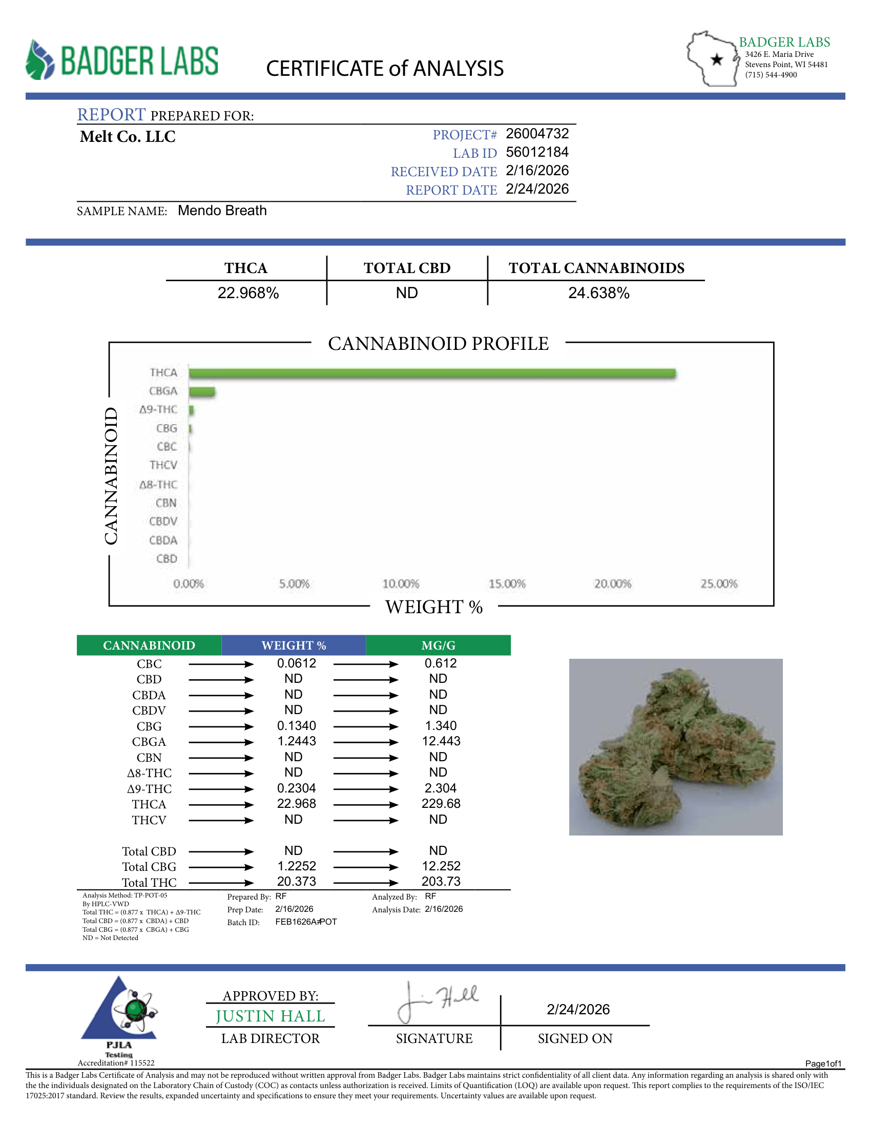 Mendo Breath Indica THCA Flower – Premium Indoor Indica Cannabi  | 3.5g Exotic Vanilla Flavor - Melt