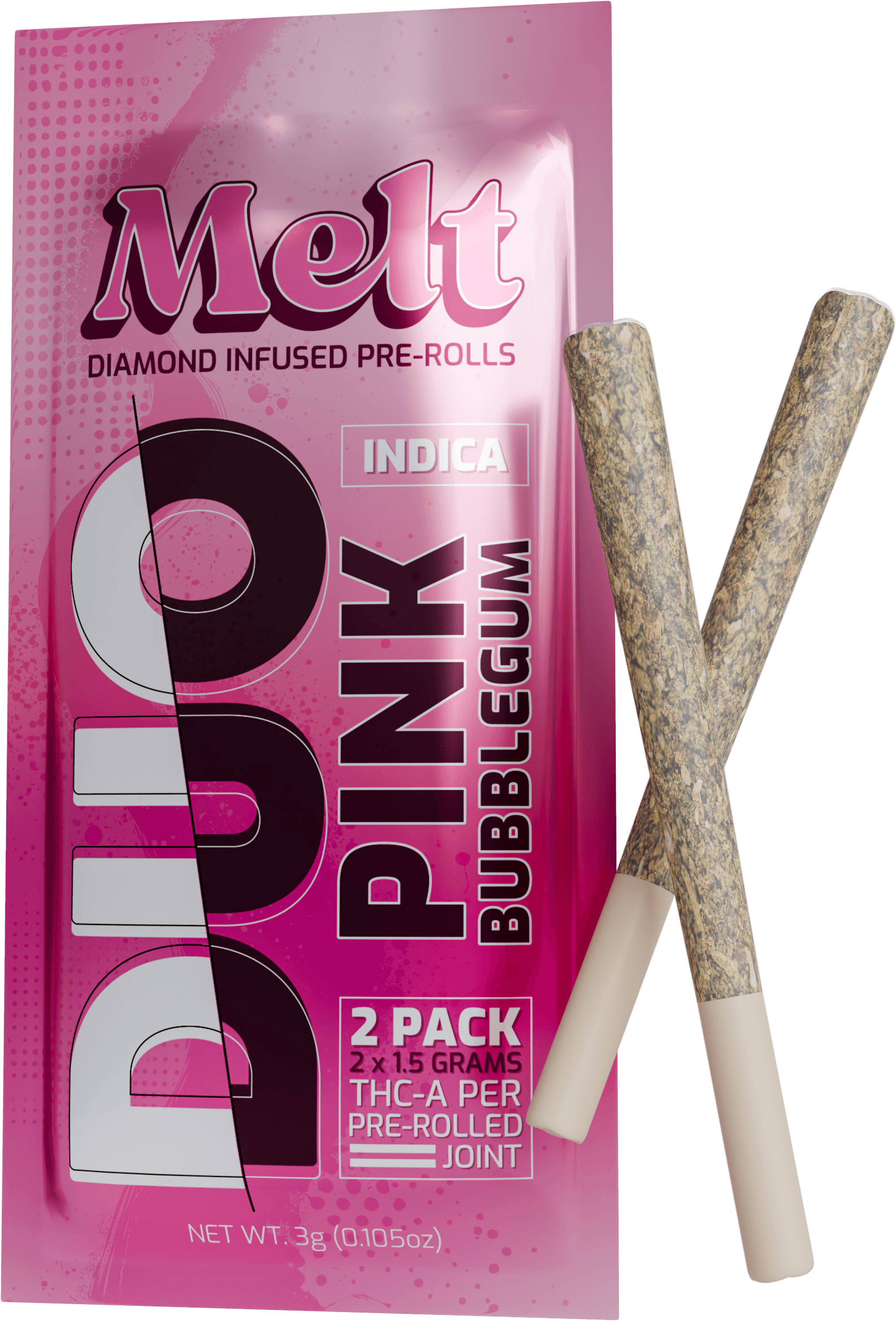 Melt Duo Prerolls Pink Bubblegum – Premium THCA two-pack prerolls
