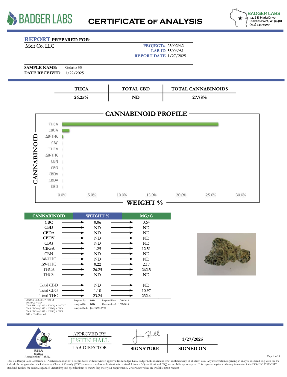 Gelato THCA Flower – Hybrid Cannabi  | 3.5g Boutique Craft Flower by Melt - Melt