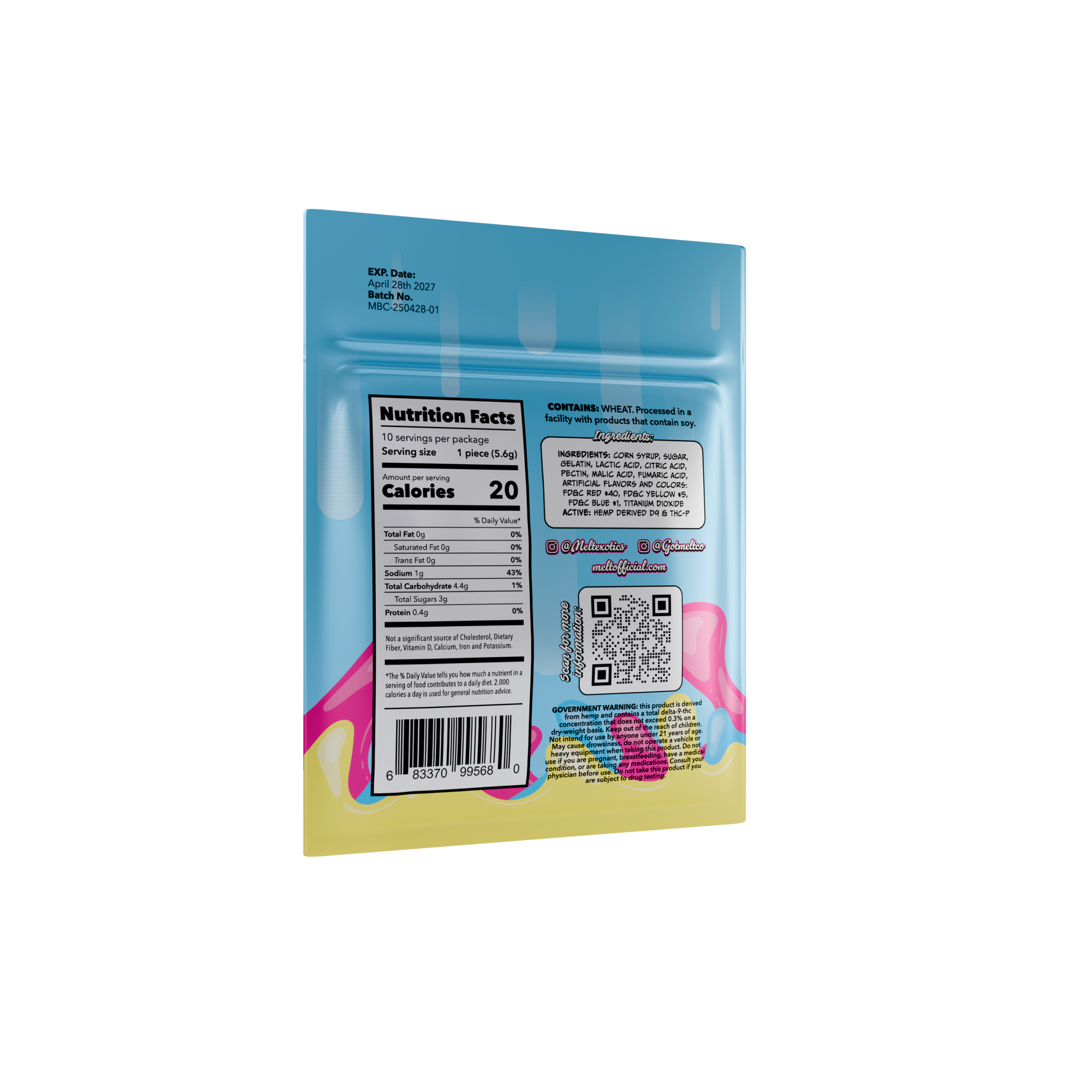 THC Candy Edibles – Melt Bites Sour Gummy Worms 1000mg Potent Cannabis Gummies