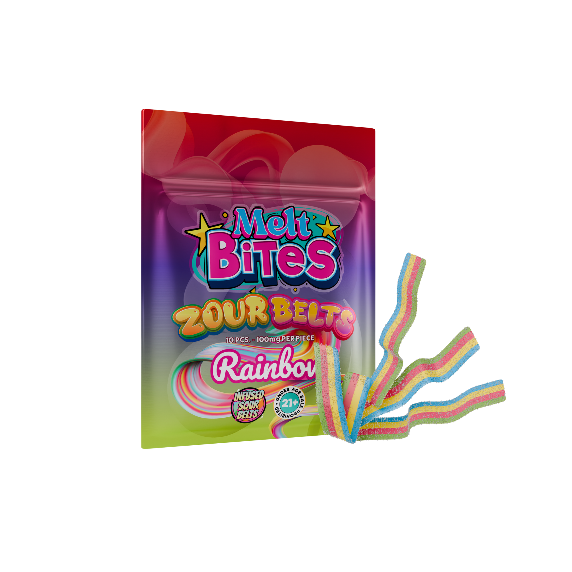 Strong THC gummies – Melt Bites Zour Belts 1000mg edibles