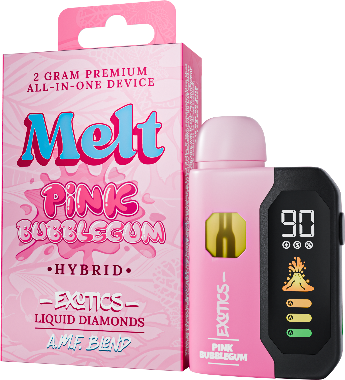 Pink Bubble Gum AMF Blend All-In-One 2g Vape with Sweet Candy Flavor