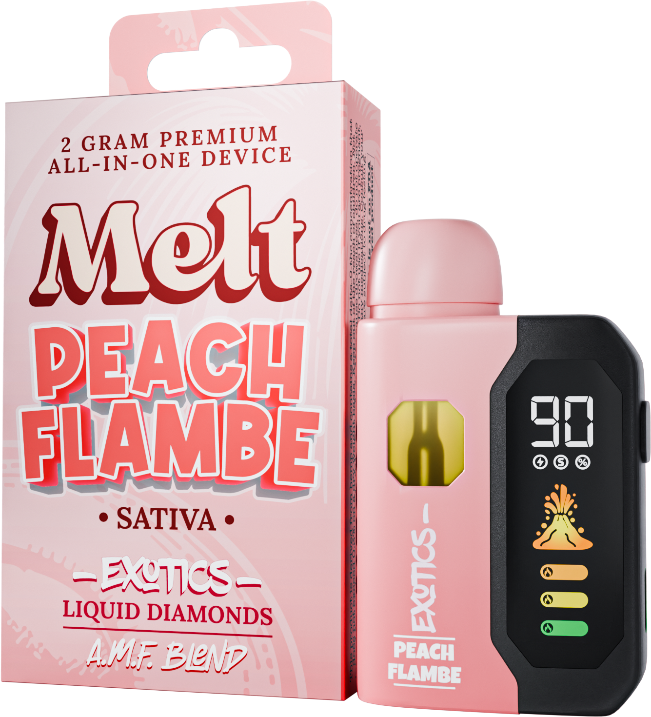 Peach Flambe AMF Blend All-In-One 2g Device with Toasted Peach Flavor