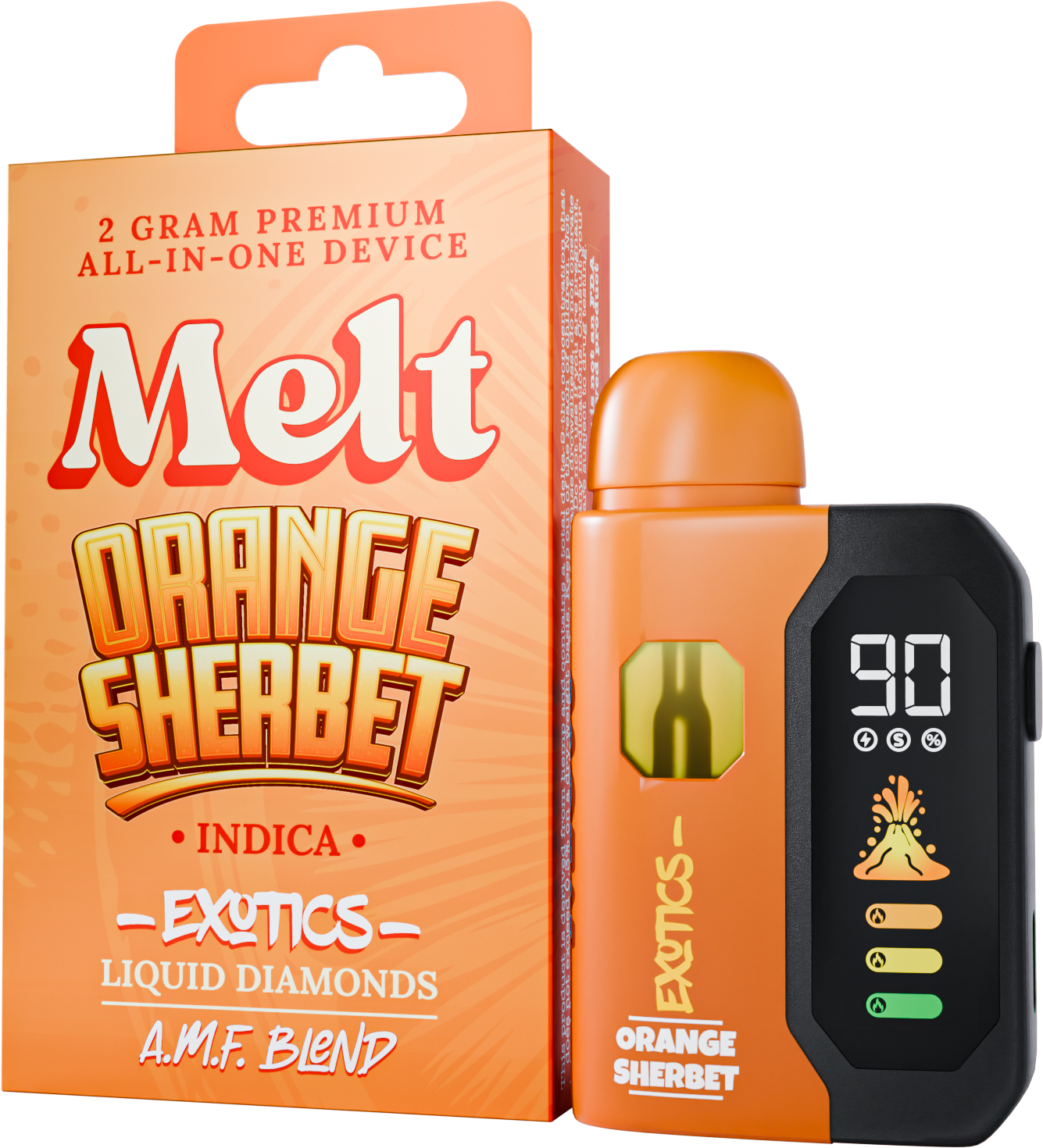 Orange Sherbet AMF Blend All-In-One 2g Vape with Creamy Citrus Flavor