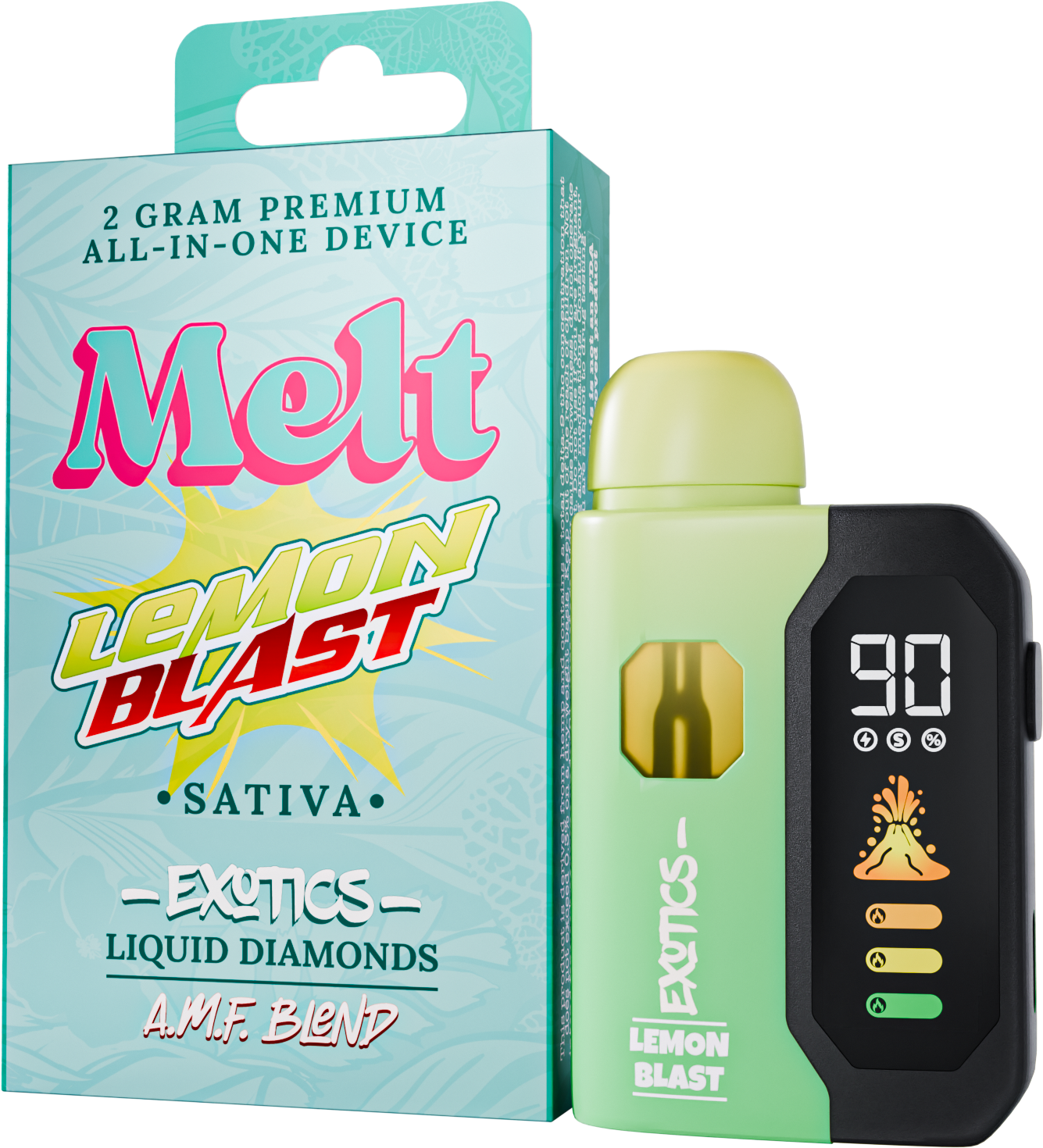 Lemon Blast AMF Blend All-In-One 2g vape device with bright lemon citrus flavor