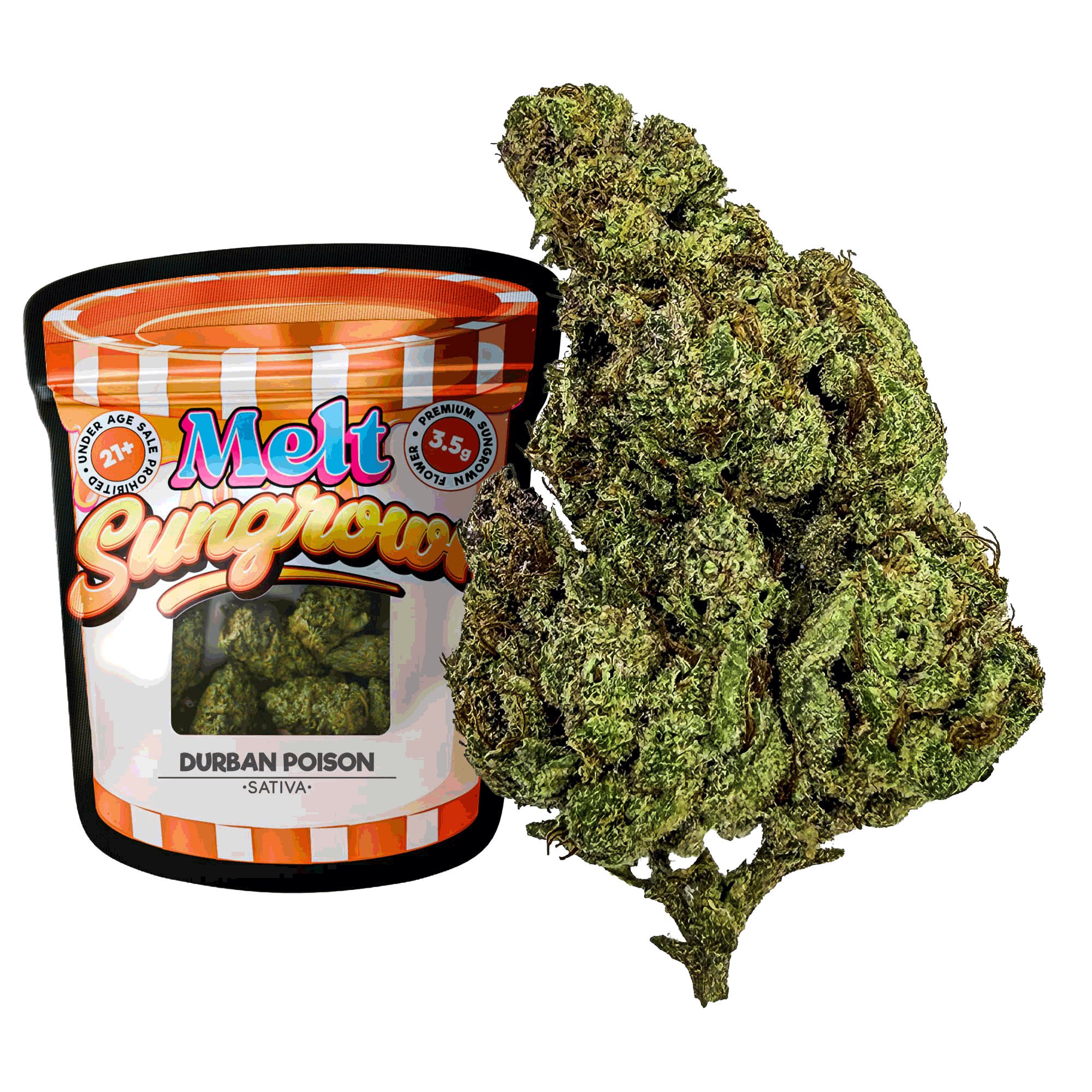 Durban Poison Sativa THCA Flower - Sungrown Cannabis 3.5g| Uplifting Sativa Sweet Earthy Flavor