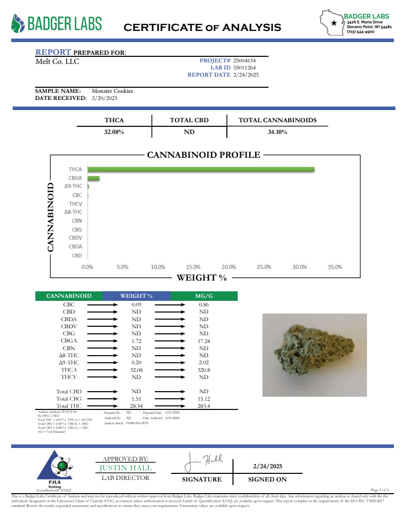 Monster Cookies THCA Flower 3.5g  - Premium Indoor Flower With Sweet Indica Effects