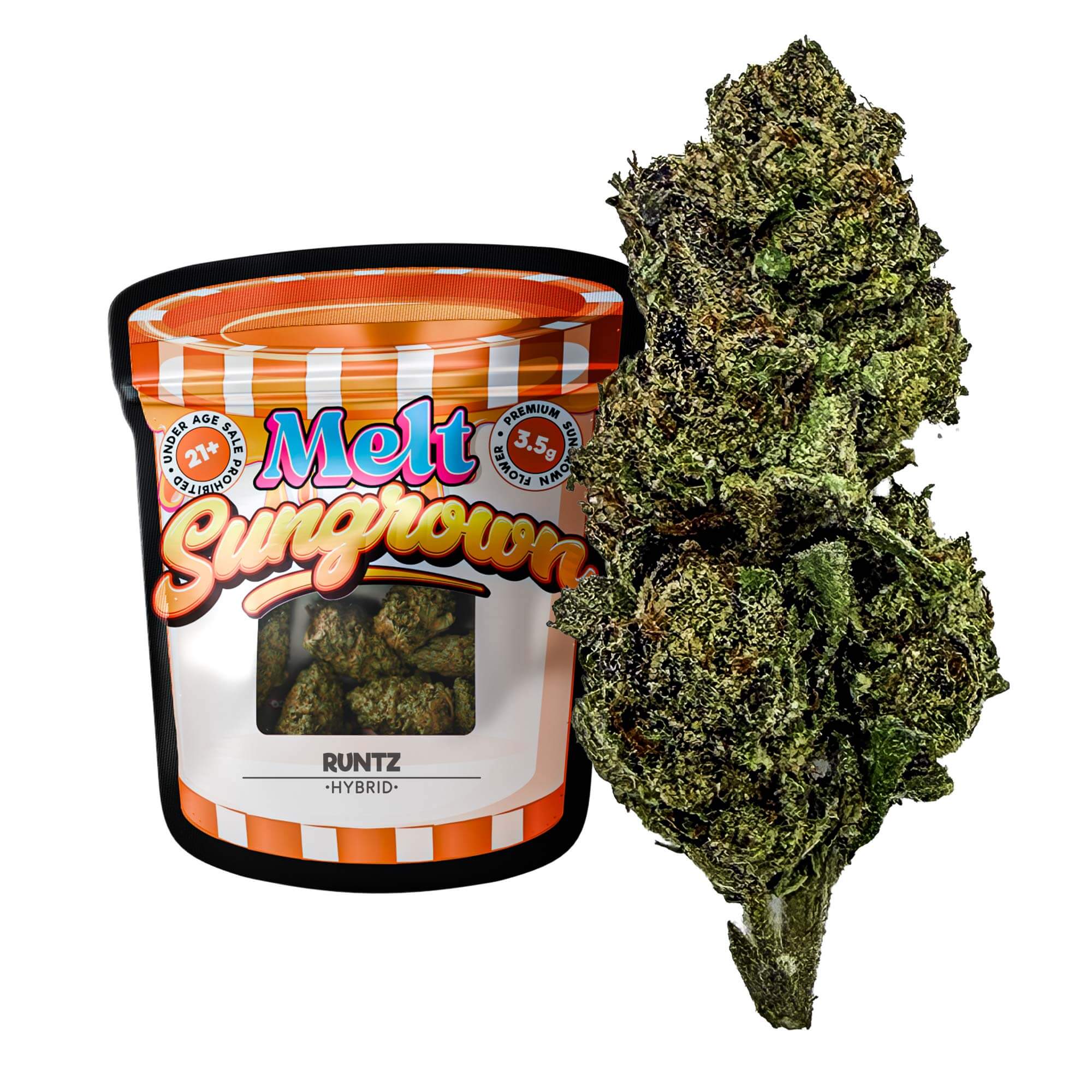 Runtz Hybrid THCA Flower - Sungrown Cannabis Smalls | Relaxing Hybrid Sweet Candy Flavor with premium quality buds.